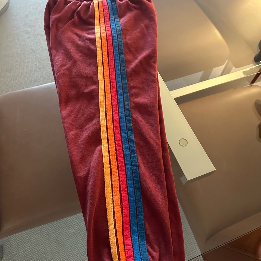 Aviator Nation Burgundy Joggers Women’s size L.